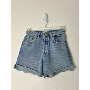 ZARA SHORTS Womens Cut-Off Frayed SZ 4 26 HI-RISE Boho Hip